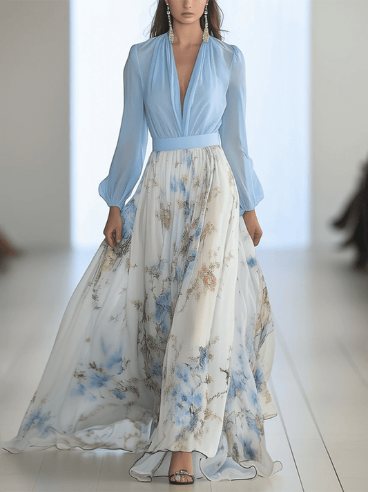 Romantic Floral Maxi Dress – Ideal for Brunches & Beach
