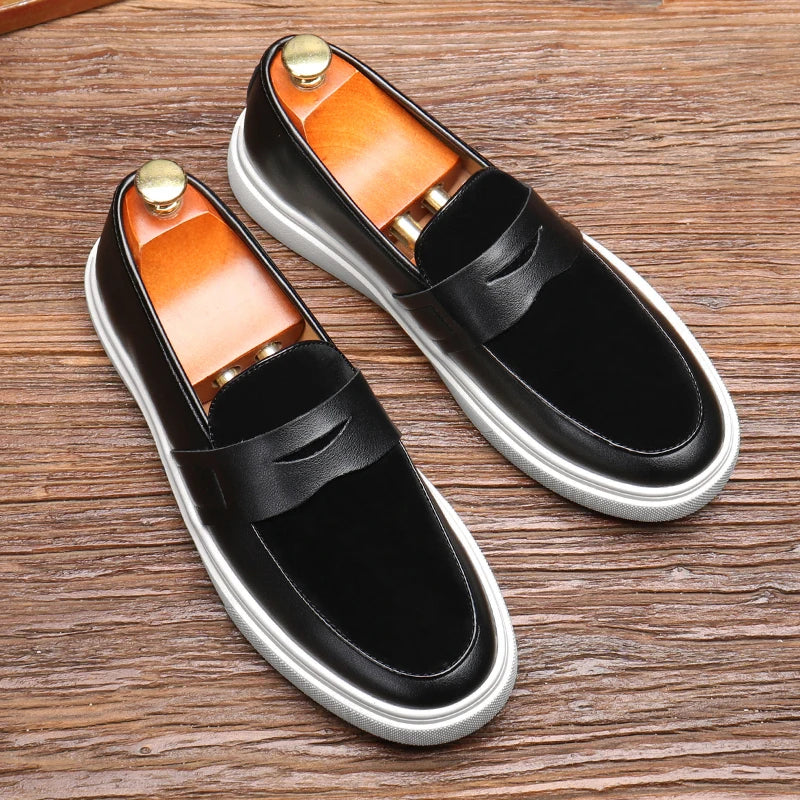 Edward Leather Suede Slip-Ons