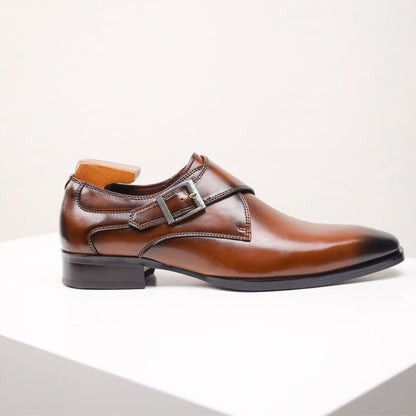 Giovanni Leather Monk Strap Shoes