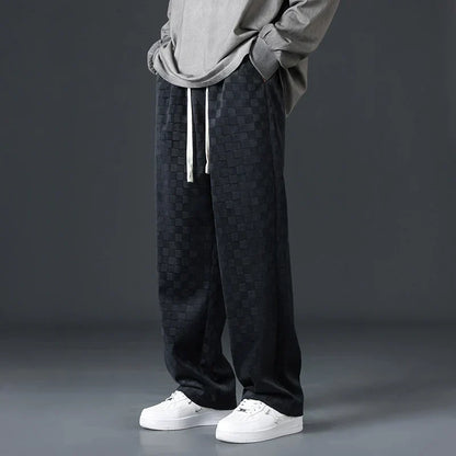 Checkered Corduroy Sweatpants