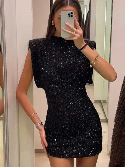 Aida | Stijlvolle pailletten mini jurk voor vrouwen
