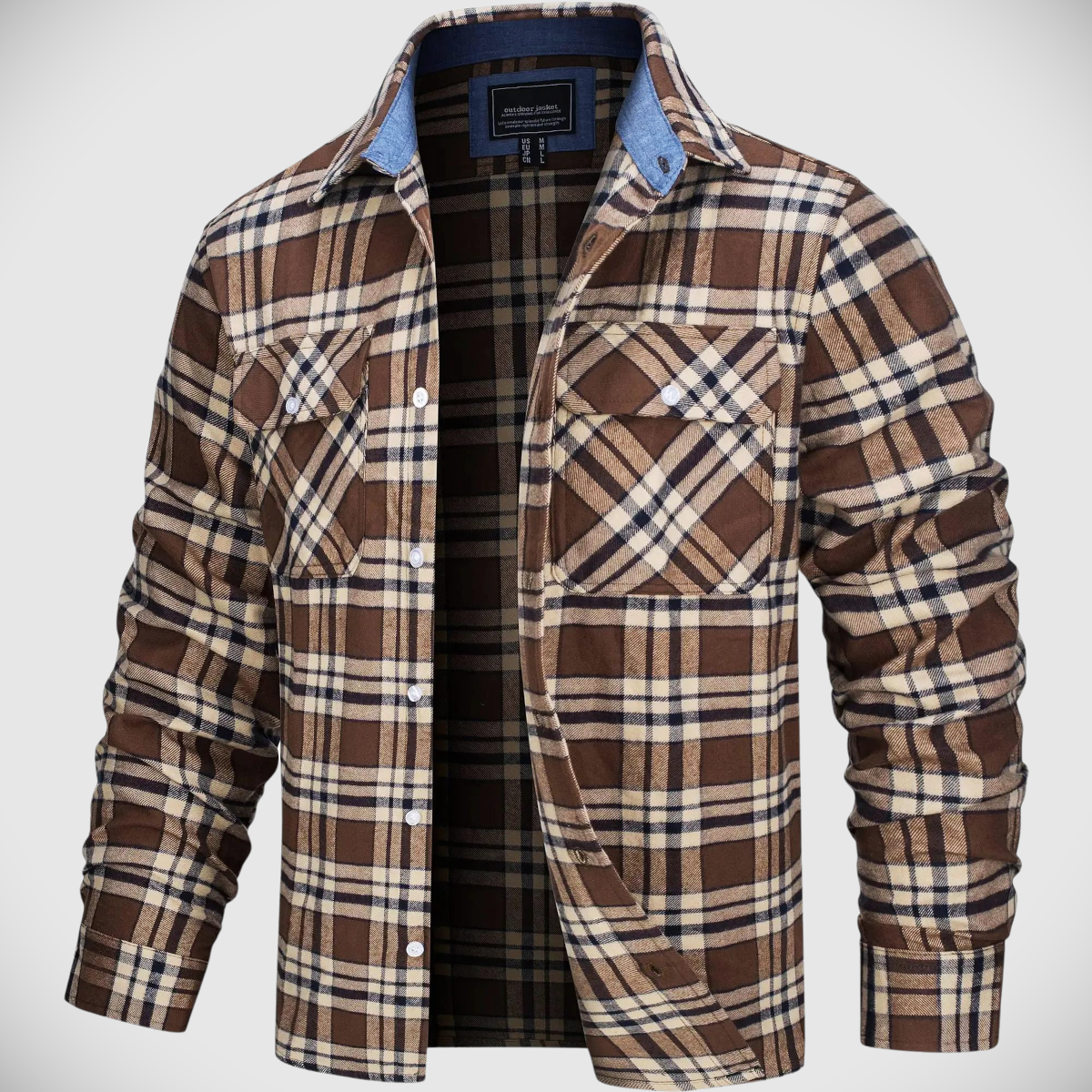 Men's Plaid Flannel Shirt Jacket