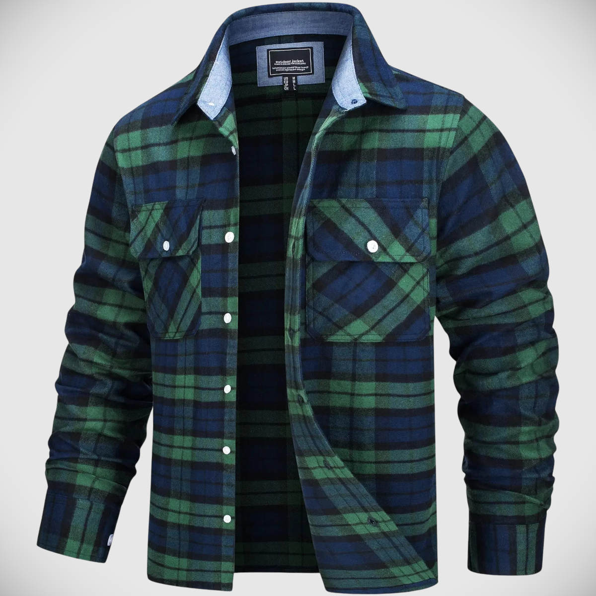 Men's Plaid Flannel Shirt Jacket
